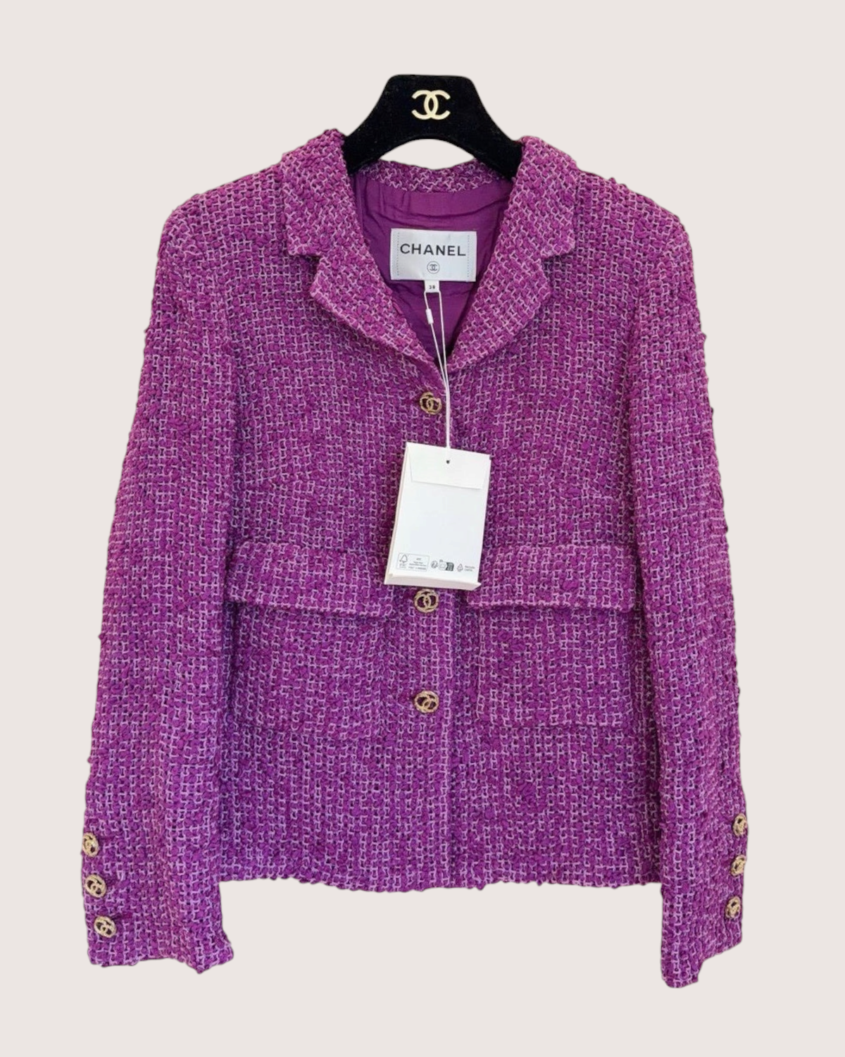 Chanel 21C Tweed Jacket Purple, Pink FR 38