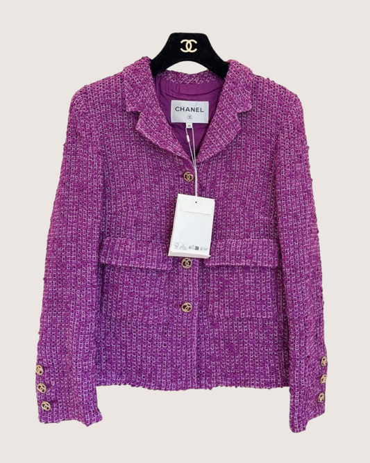 Chanel 21C Tweed Jacket Purple, Pink FR 38