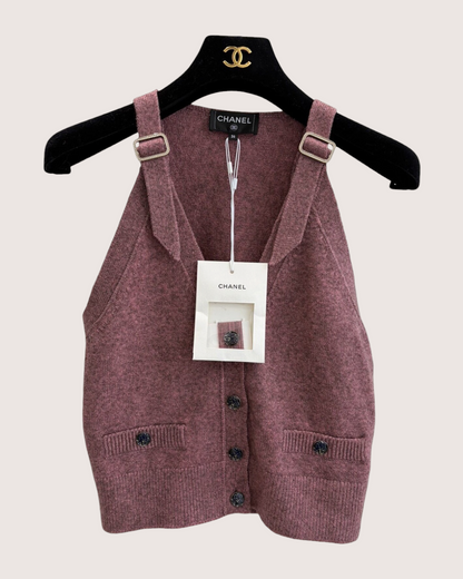 Chanel 25A Knit Vest Pink FR 36
