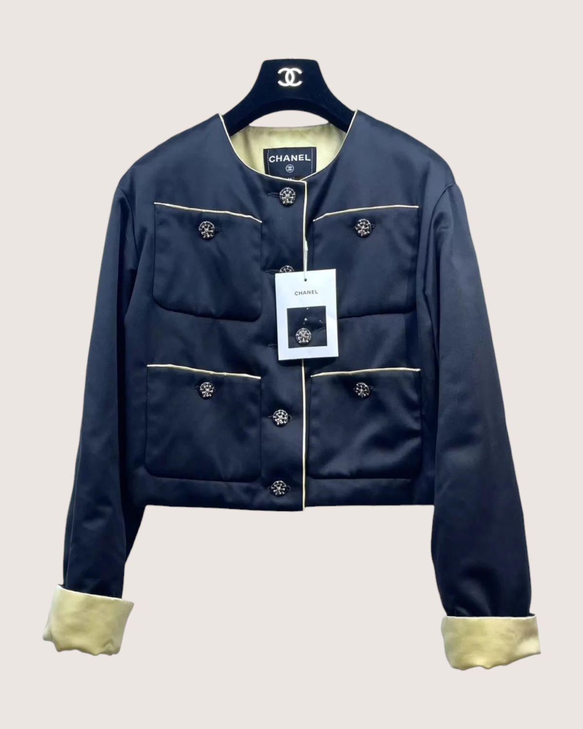 Chanel 25A Four-Pocket Jacket Black, Yellow FR 34