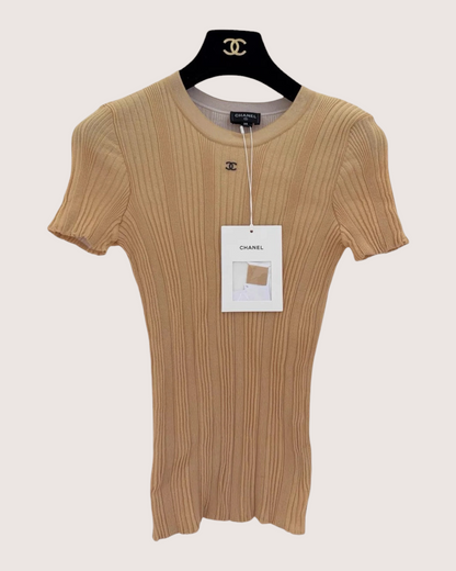 Chanel 26M Knit Short-Sleeve Top