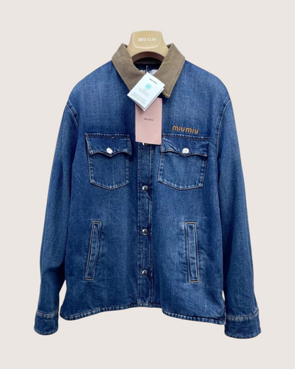 Miu Miu Denim Blouson Jacket Blue IT 36