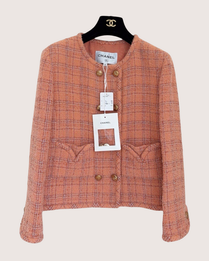 Chanel 24A Tweed Jacket Orange FR 36