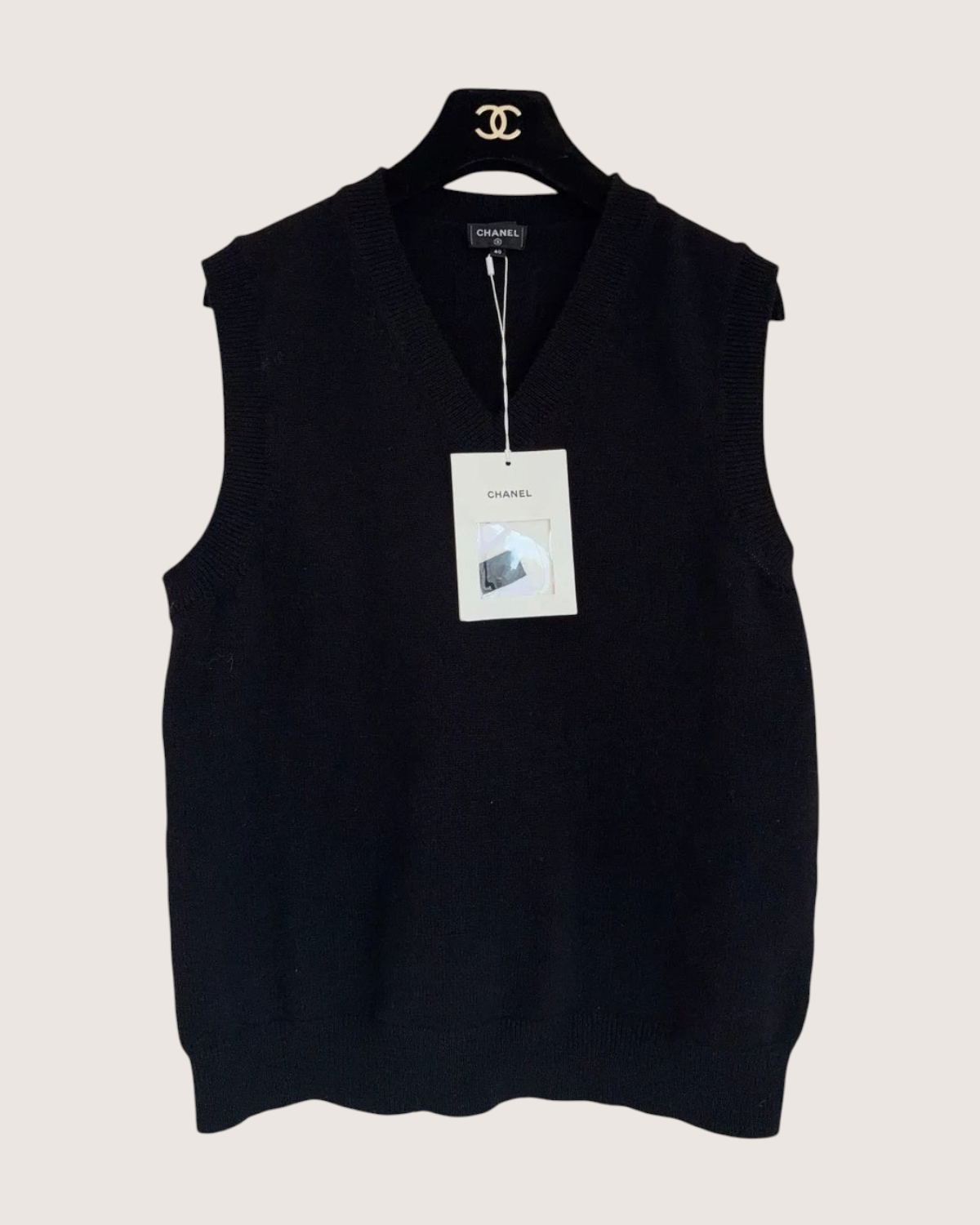 Chanel 26S V-Neck Vest Black FR 40