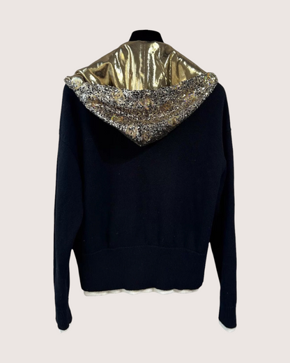 Chanel 24C Hooded Sequin Cashmere Cardigan