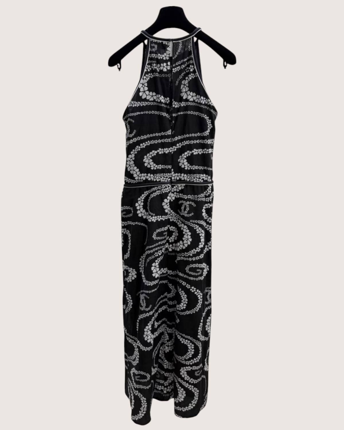 Chanel 25M Coco Beach Maxi Dress Black, White FR 34