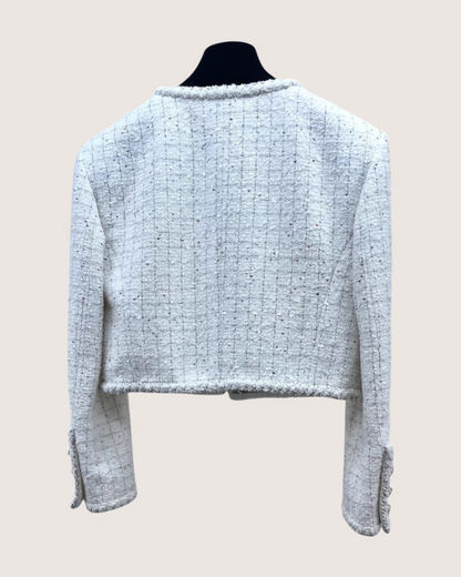 Chanel 25A Tweed Jacket White FR 34