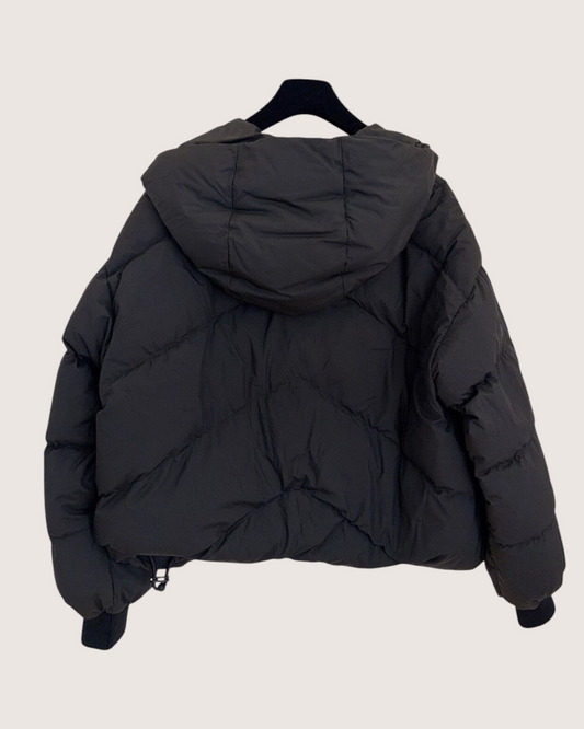 Hermès Zip-Up Puffer Jacket Black FR 38