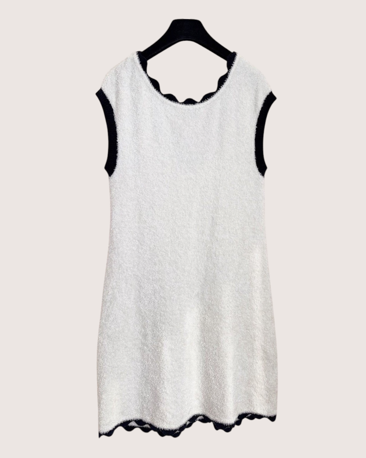 Chanel 26C Scalloped Mini Dress White, Black FR 38