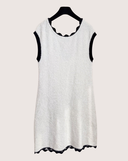 Chanel 26C Scalloped Mini Dress White, Black FR 38