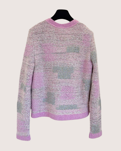 Chanel 25B Melange Cardigan Pink, Grey, Multicolor FR 38