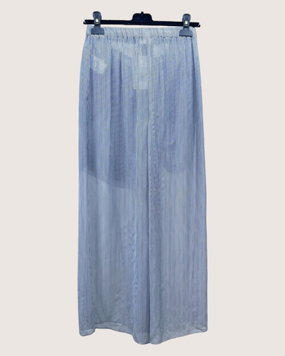 Chanel 22S Striped Wide-Leg Trousers Blue, White FR 34
