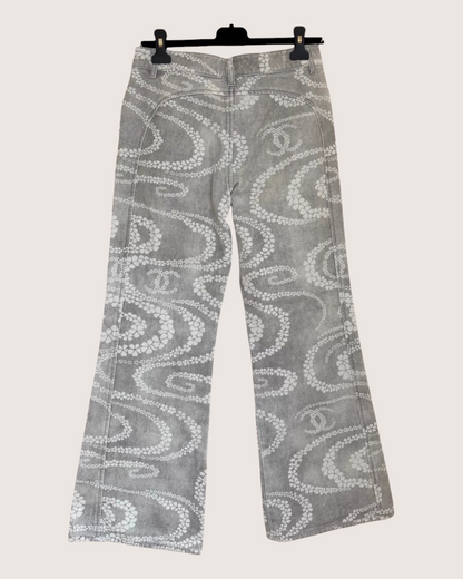 Chanel Coco Beach Wide-Leg Denim Jeans