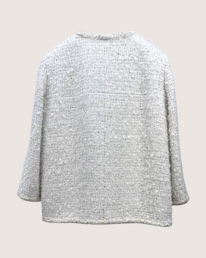 Chanel 19A Four-Pocket Tweed Jacket Beige/Ecru FR 38