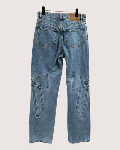 Chanel 25K Bow Denim Straight Jeans Blue FR 38