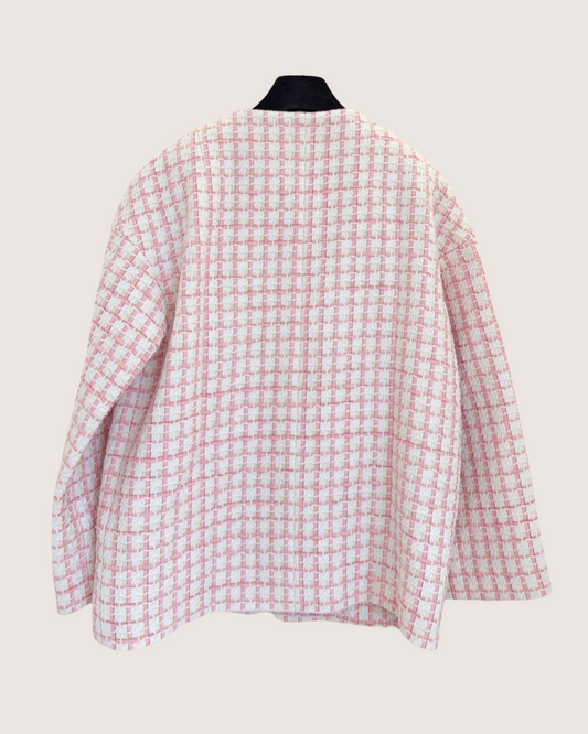 Chanel 22S Tweed Jacket Pink, White FR 38