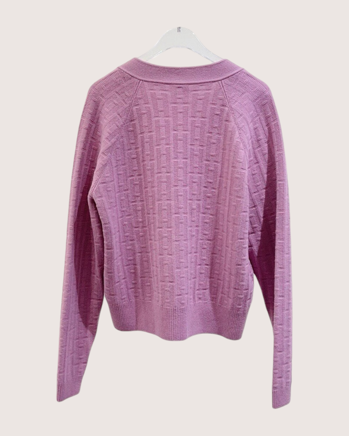 Hermès Wool Logo Cardigan Pink FR 36