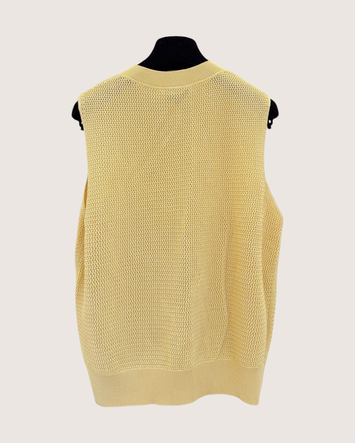 Chanel 26S Cashmere V-Neck Vest Yellow FR 38