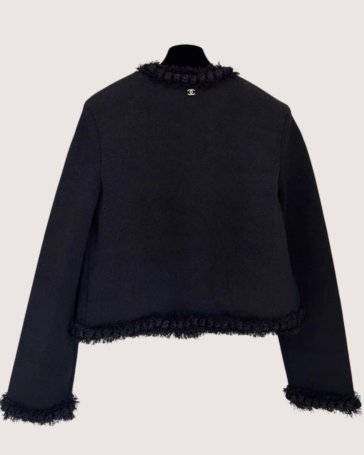 Chanel 26A Fringe-Trim Jacket Black FR 40