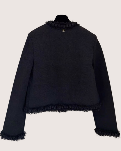 Chanel 26A Fringe-Trim Jacket Black FR 40