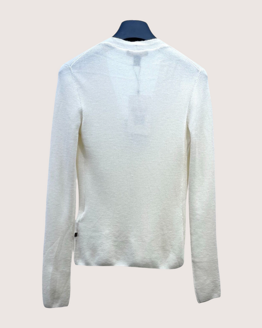 Louis Vuitton Cashmere V-Neck Cardigan White FR 36