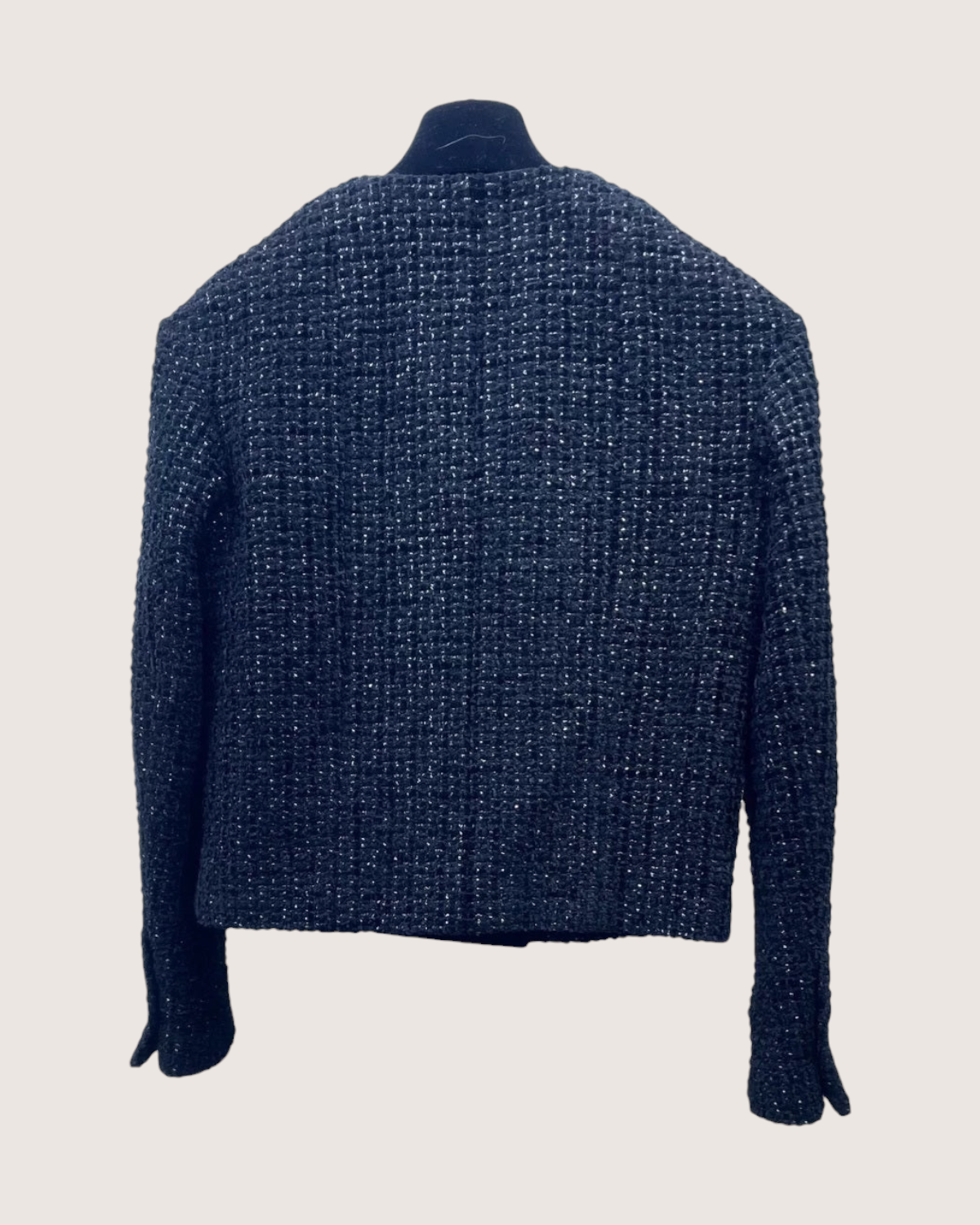 Chanel 22B Tweed Jacket Black FR 36