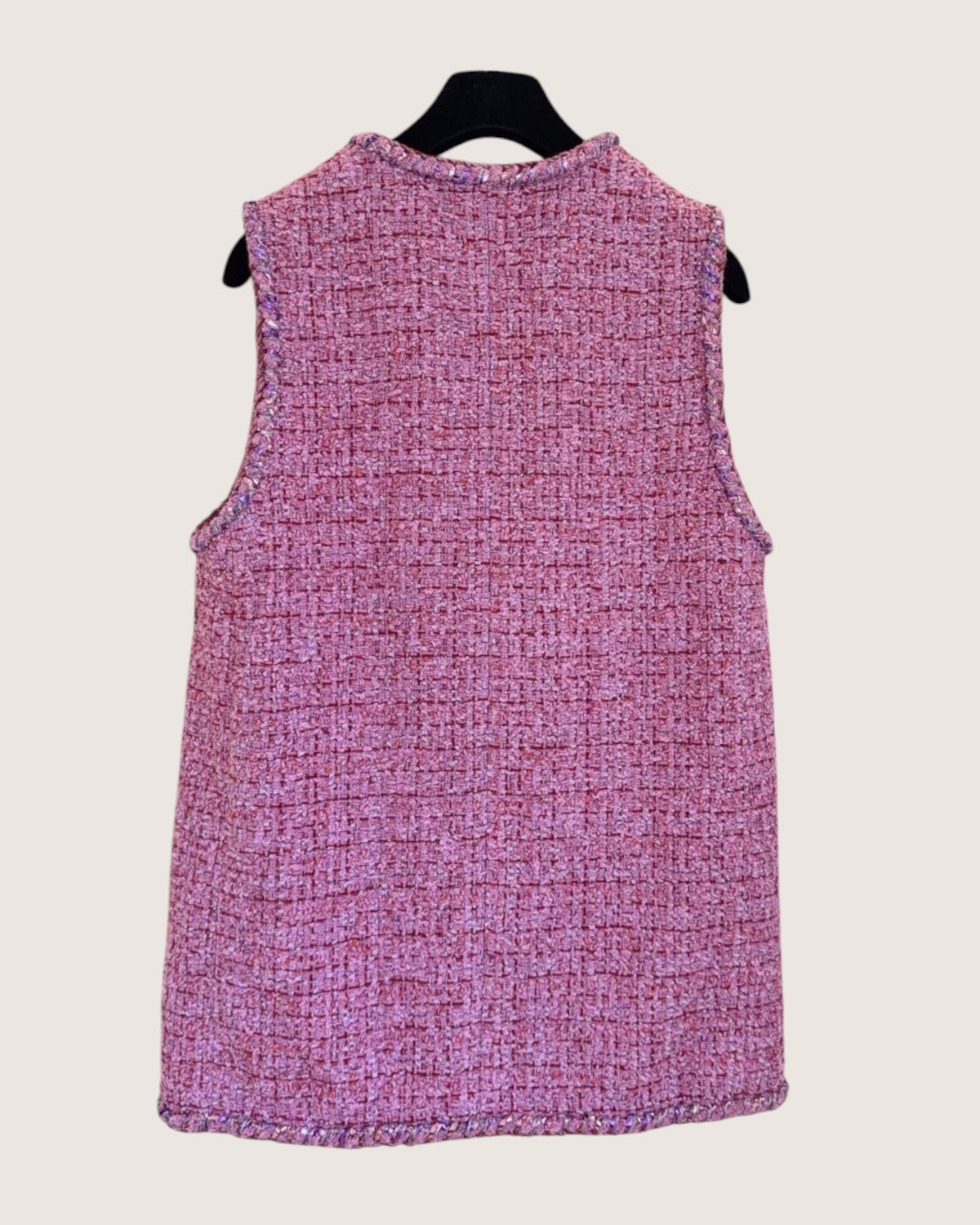 Chanel 22P Tweed Four-Pocket Vest Pink, Purple, Multicolor FR 36