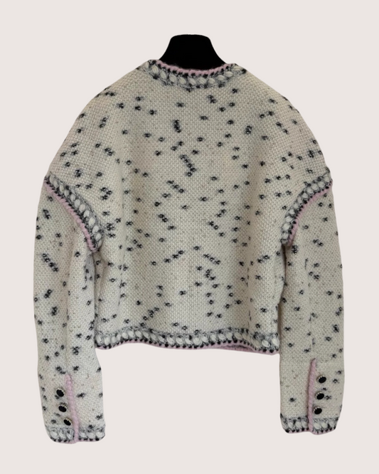 Chanel 21A Cashmere Cardigan Beige/Ecru, Black, Pink FR 34 - view 2
