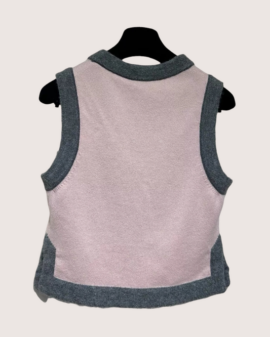 Chanel 21B Cashmere Vest - Pink, Grey, view 2
