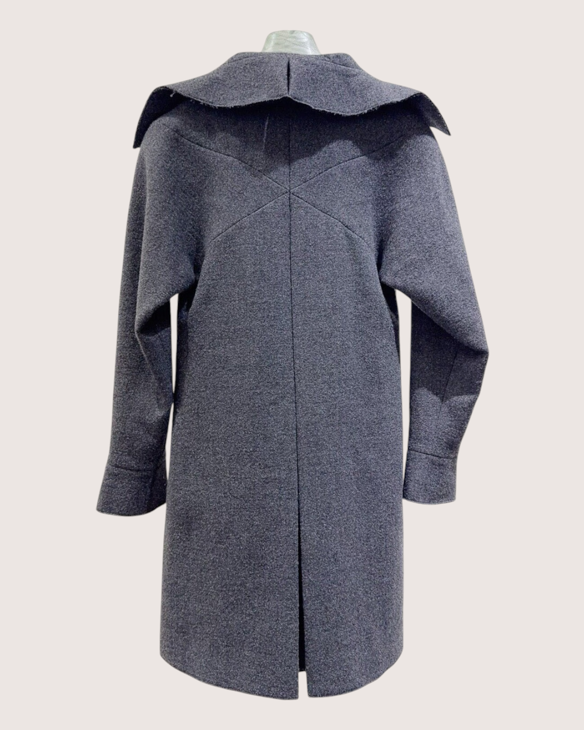 Chanel Hooded Wool Coat Grey FR 36