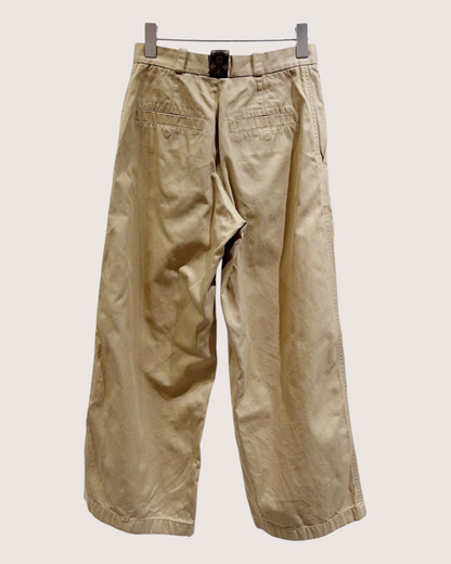 Louis Vuitton High-Waisted Trousers Beige/Ecru FR 34
