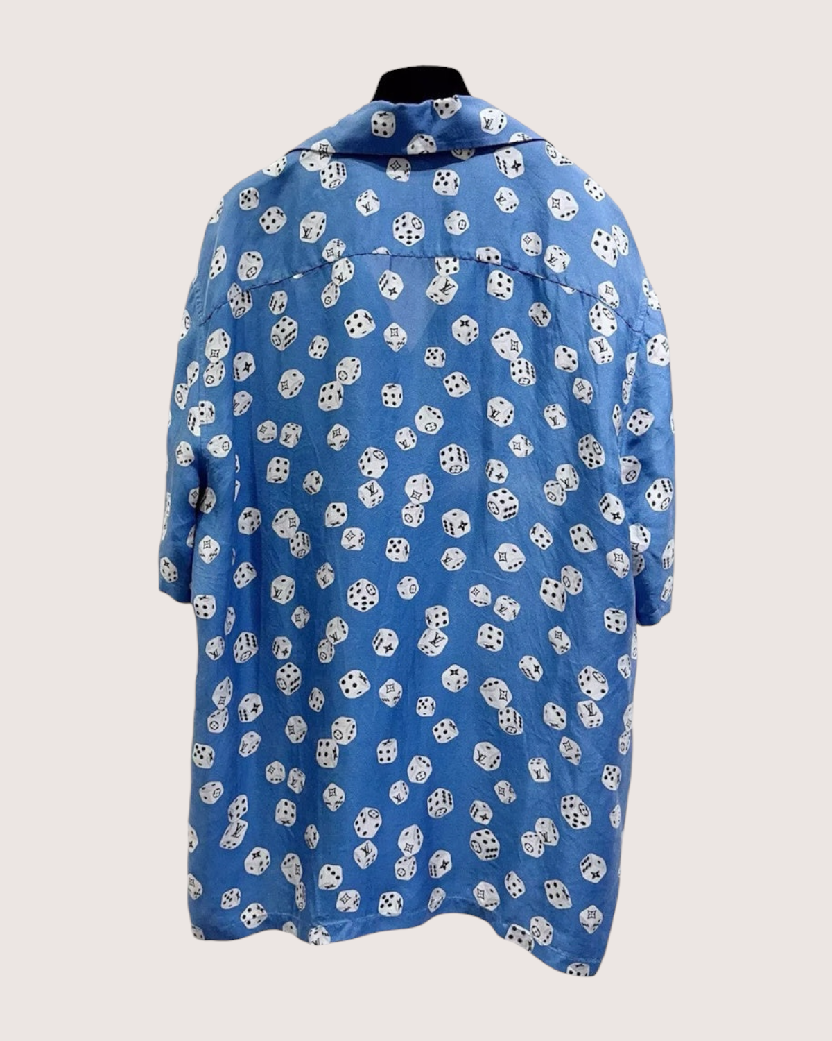 Louis Vuitton Silk Dice-Print Shirt Blue, White, Multicolor FR 36