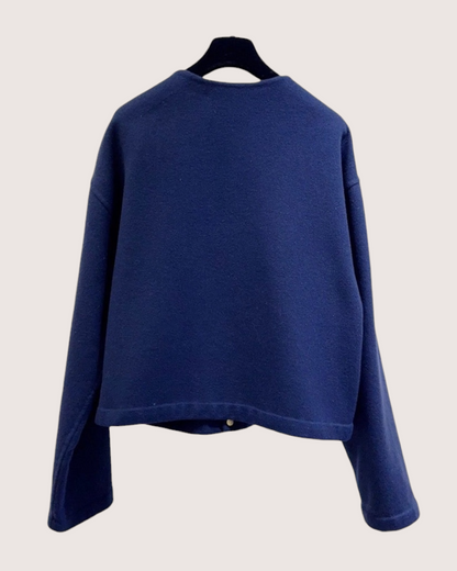 Celine Cashmere Jacket Navy, Gold FR 38