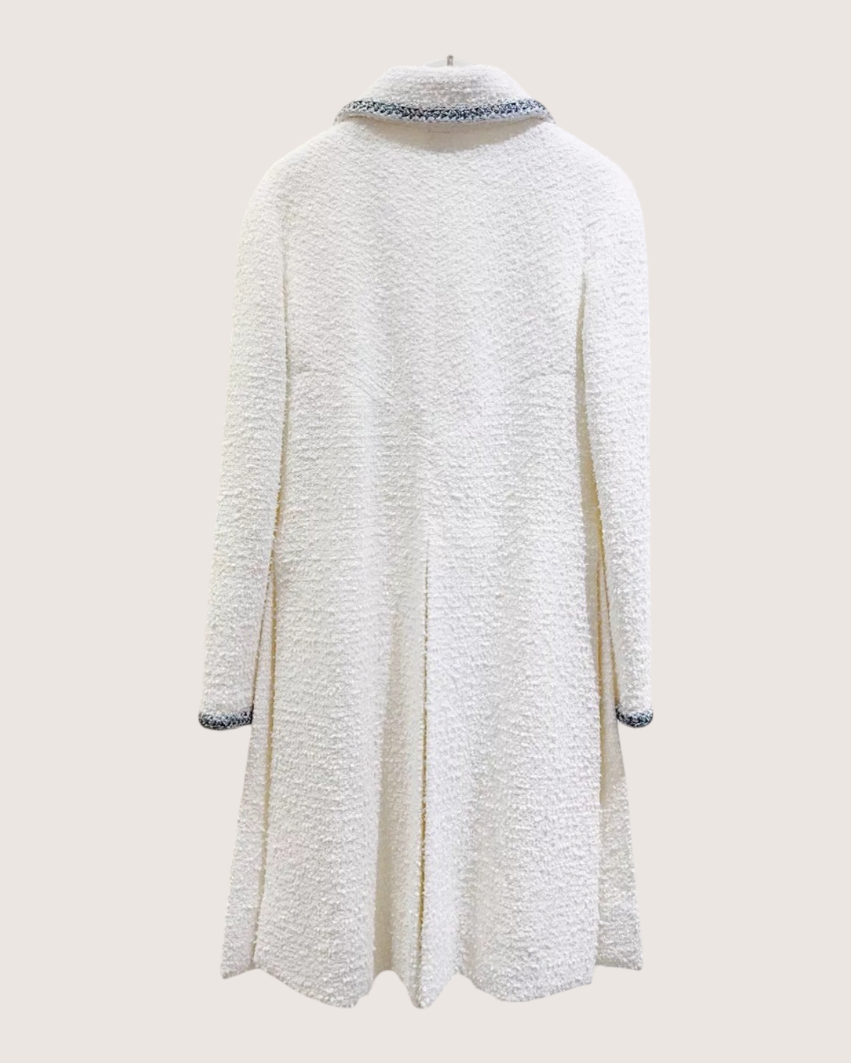 Chanel 20S Tweed Coat White, Grey FR 34