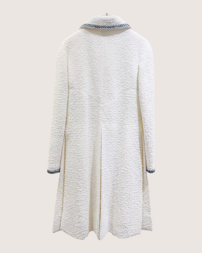 Chanel 20S Tweed Coat White, Grey FR 34