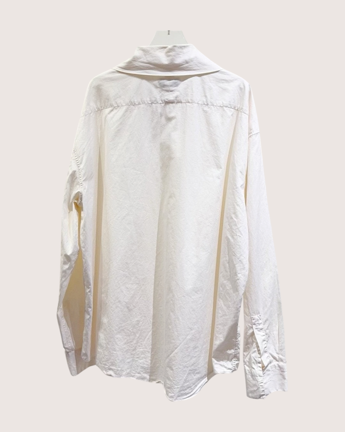 Hermès Cotton Pointed-Collar Shirt Beige/Ecru
