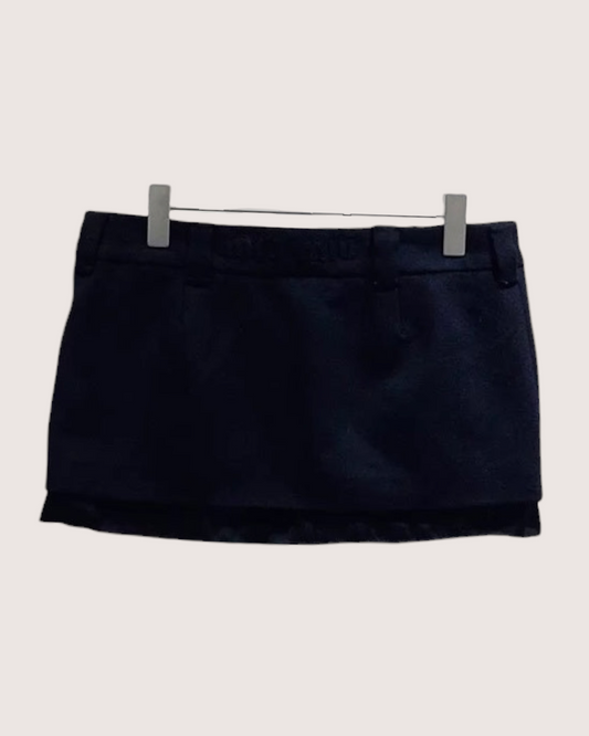 Miu Miu Wool Mini Skirt - Black, view 2