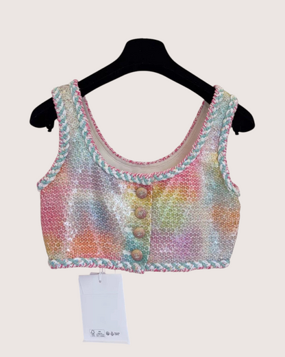 Chanel 24C Sequin Vest Pink, Green, Multicolor FR 36