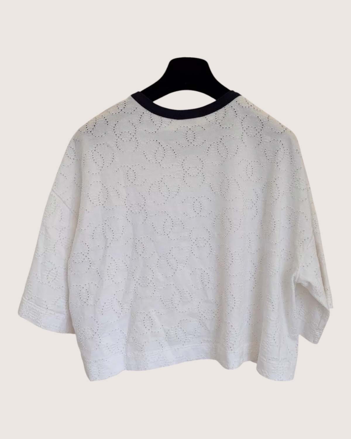 Chanel Short-Sleeve Openwork Gradient Top - view 2
