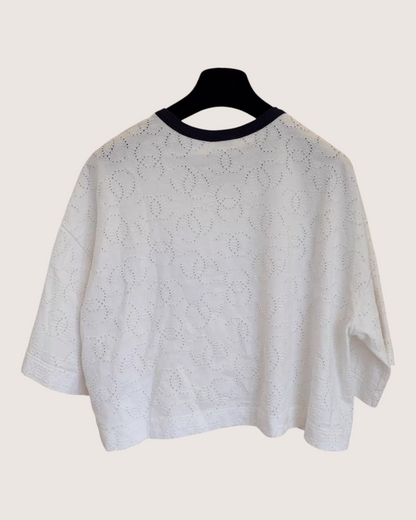 Chanel Short-Sleeve Openwork Gradient Top - view 2
