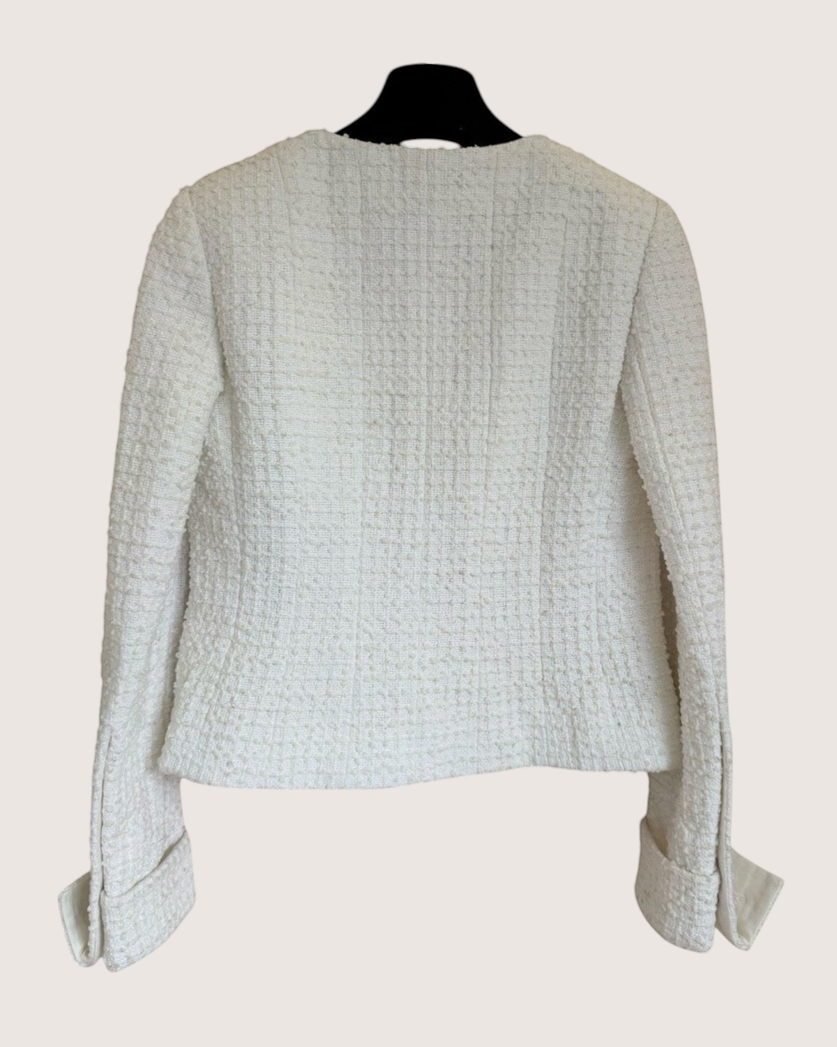 Chanel 22C Four-Pocket Tweed Jacket White FR 34