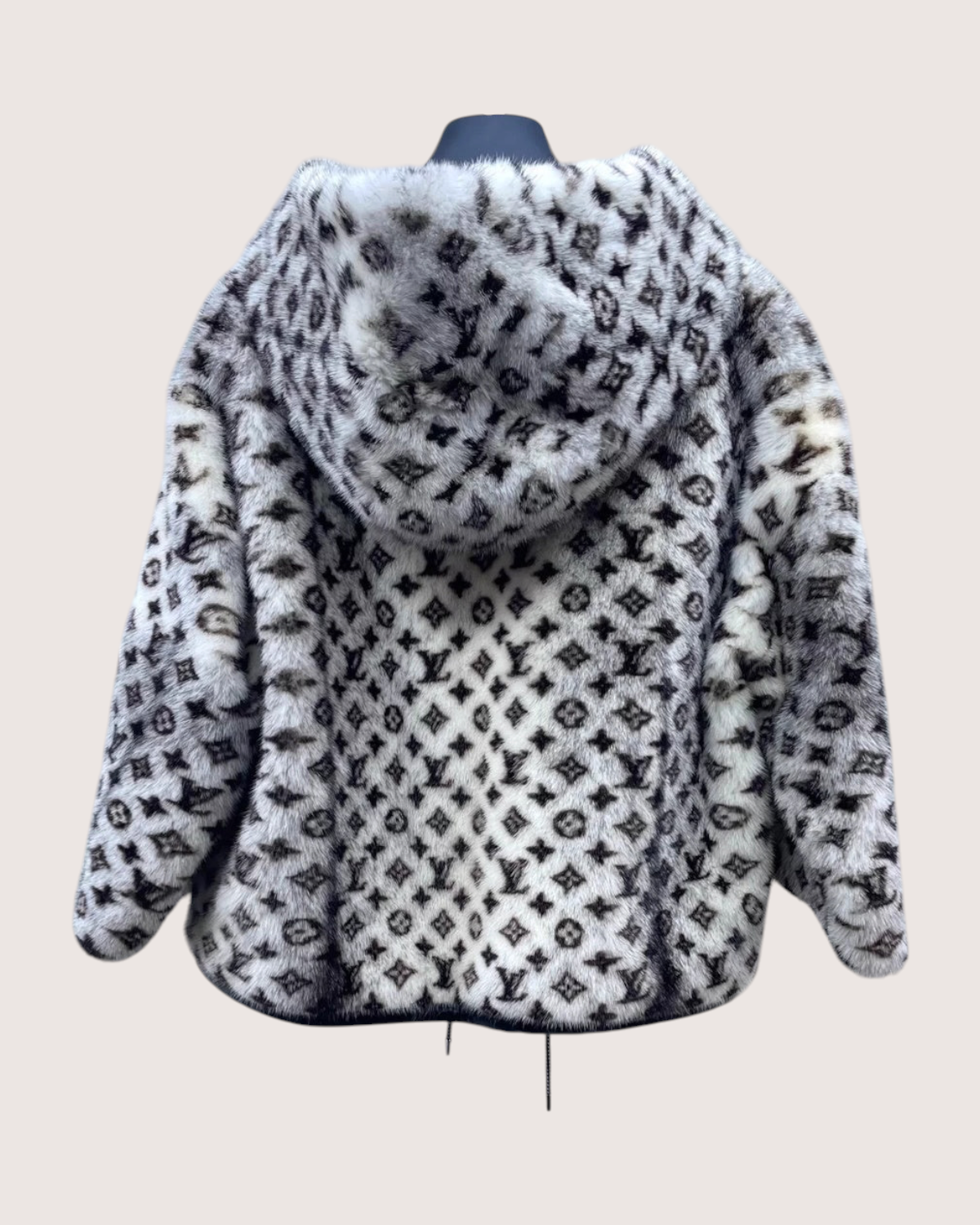 Louis Vuitton Monogram Mink Fur Jacket White, Black FR 34