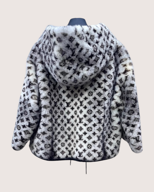 Louis Vuitton Monogram Mink Fur Jacket White, Black FR 34 - view 2