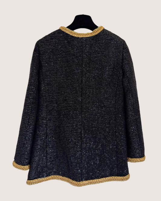 Chanel 22S Sequin Jacket - Black, Gold, view 2