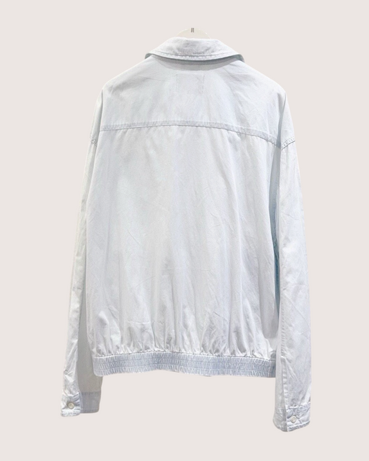 Miu Miu Logo-Patch Denim Blouson Jacket Blue IT 38
