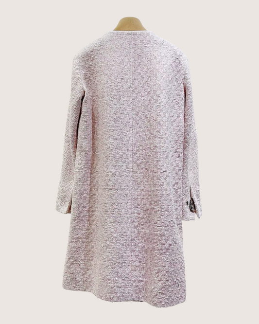 Chanel 16S Tweed Wrap Coat Pink, Beige/Ecru FR 36
