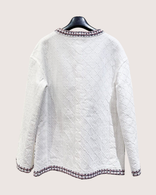 Chanel 19P Quilted Four-Pocket Jacket White, Multicolor FR 36