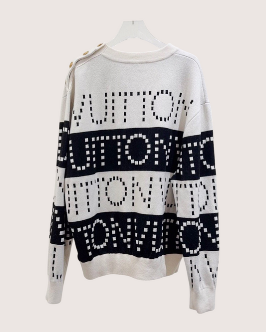 Louis Vuitton Wool Logo Sweater White, Black FR 42