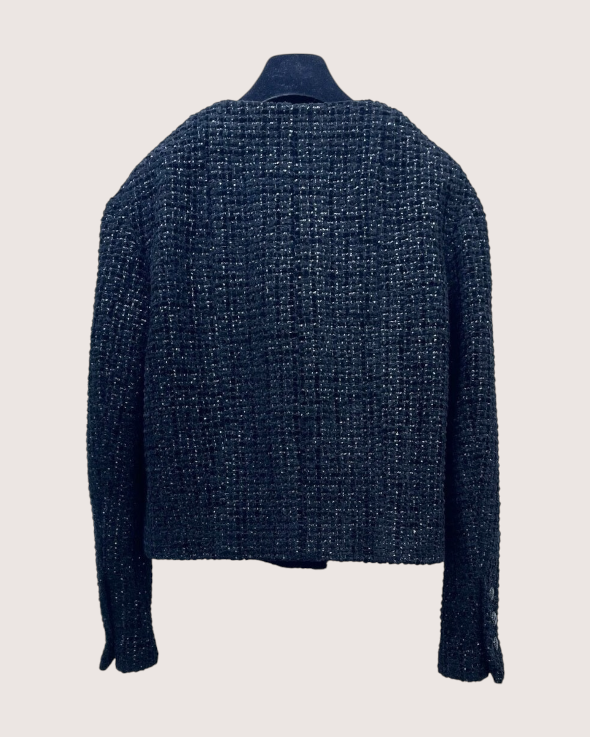 Chanel 22B Tweed Jacket Black FR 38