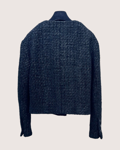 Chanel 22B Tweed Jacket Black FR 38